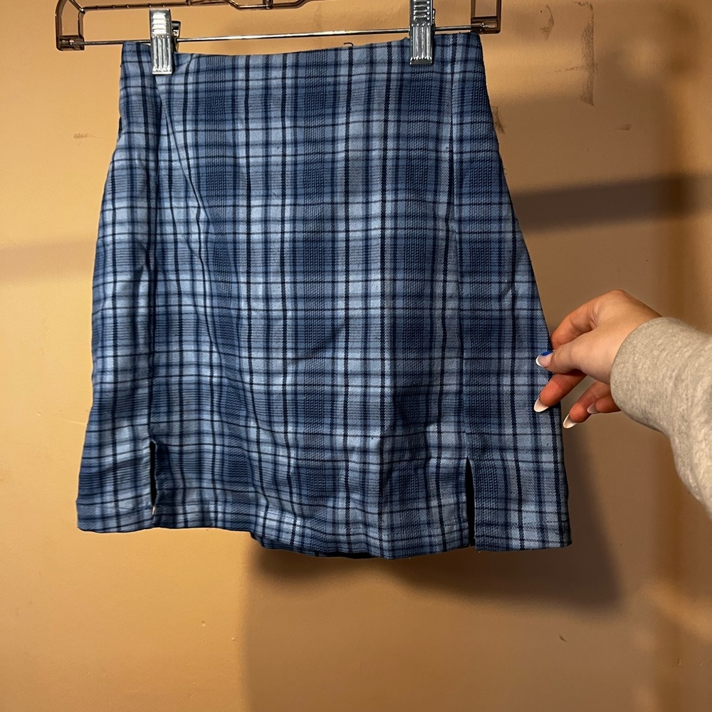 Blue mini schoolgirl brandy skirt